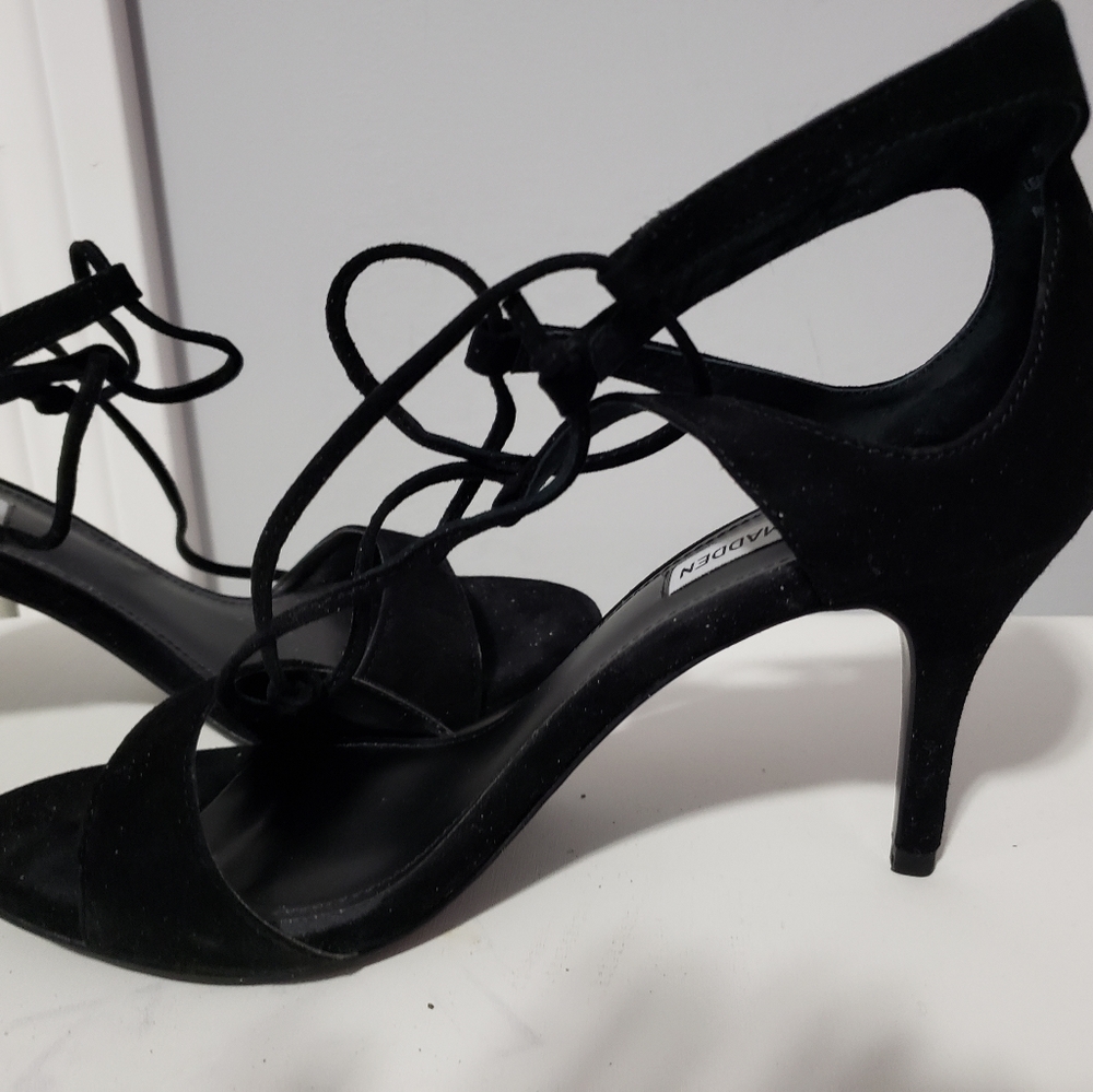 Black suede sandals